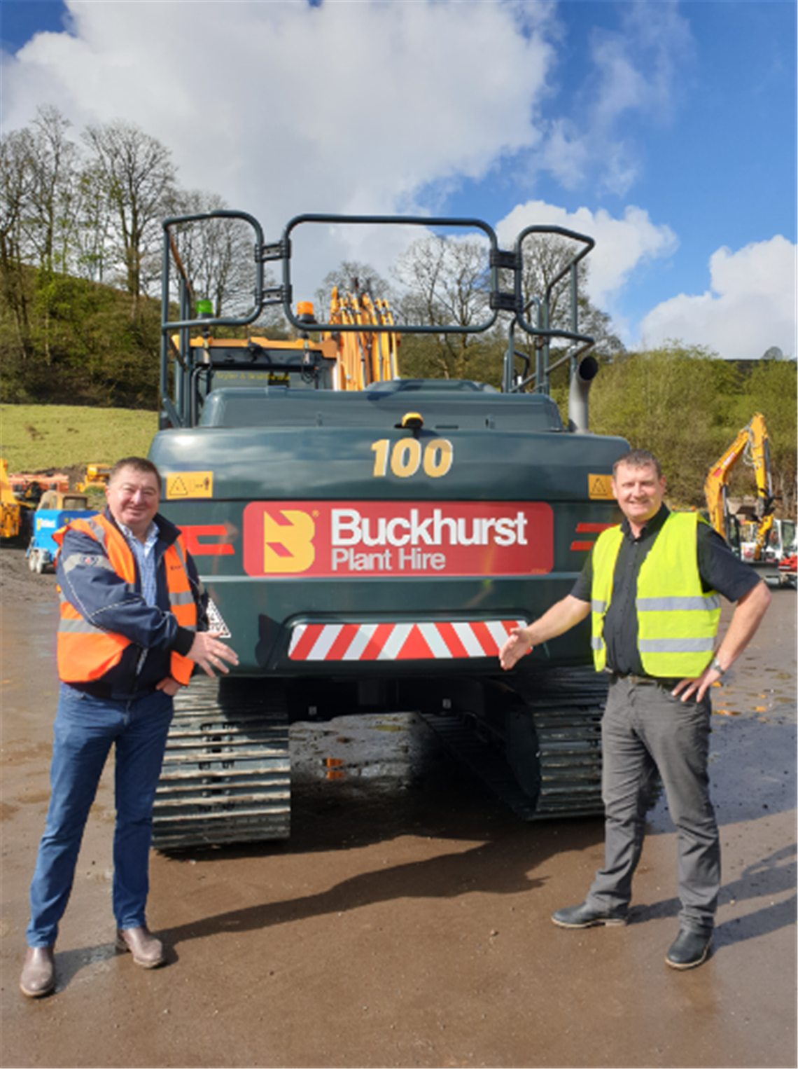 (Left to right) John Walsh from Buckhurst Plant Hire and Taylor & Braithwaite director of sales, Ian Burton