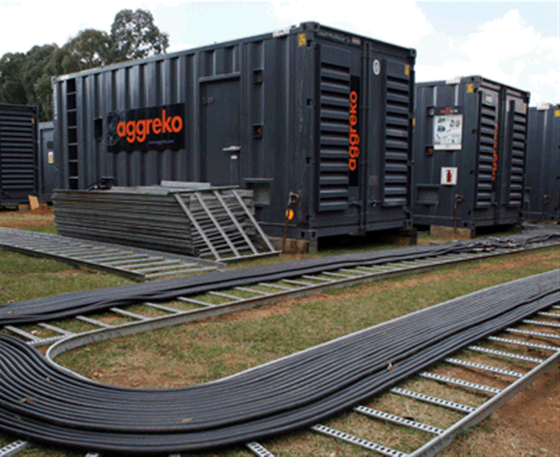 Aggreko generataors at the Soccer City stadium in Johannesburg. The World Cup generates revenues of £28.7 million for the company.