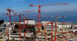 Construction de la centrale nucléaire EPR à Flamanville, France