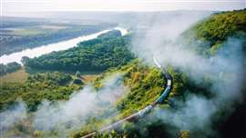 Freight train in Moldova