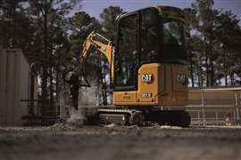 Caterpillar announced four battery electric machine prototypes last year, including the 301.9 mini excavator. (Photo: Caterpillar)