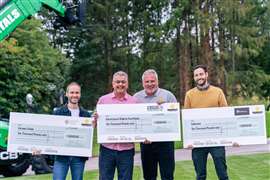 Sunbelt Rentals CEO Andy Wright (third from left) with Charity Representatives.