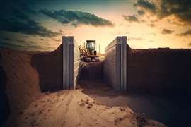 Photo of trench shoring equipment. (Photo: AdobeStock)