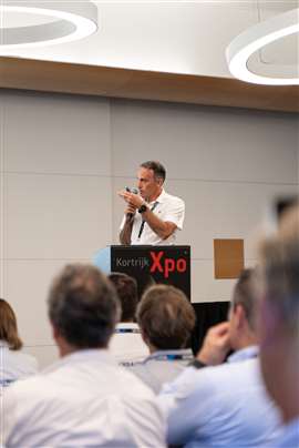 Ameloot spoke at the unveiling of BERA at Matexpo in September. Photo: Huurland