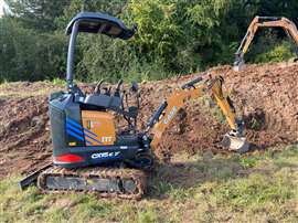 The CX15EV electric mini excavator was one of a number of electric machines on show at Case's roadshow. 