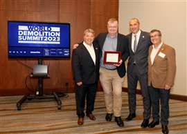 Left to right: William Sinclair, former EDA President, Steve Ducker, former editor of D&Ri and lead organiser of the World Demolition Summit, Stefano Panseri, President of the EDA, and Francisco Cobo, former president of the EDA.