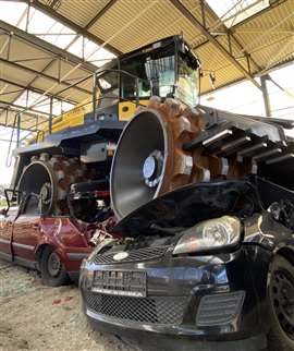 A Bomag BC773 demonstrates its compaction capabilities at Innovation Days