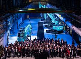 Photo of Kobelco's customer and dealer event in Almere, the Netherlands.