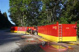 Avesco water treatment tanks on a project at Vallée de Joux in Switzerland. (Photo: Avesco Rent)