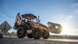 The Utility Plus backhoe loader. 