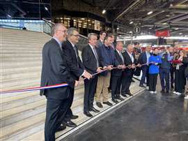 Delegates from DLR, the Fédération Nationale des Travaux Publics, EVOLIS, FFB and SEIMAT open Intermat 2024.