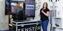 Gail McEwen, co-chair of the SPOA Women in Plant working group, leading training on the Tenstar simulator. (Photo: SPOA)