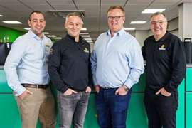 Left to right: Gordon McKay, Sunbelt Rentals executive commercial director, Phil Parker, Sunbelt Rentals CEO, Jack Linaker, managing director, and Mike Pollard, managing director of Film and TV, Sunbelt Rentals.