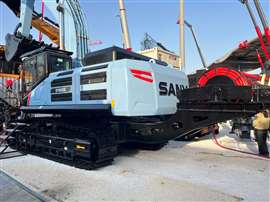 Photo of a large Sany excavator at the recent Bauma China exhibition. (Photo: Construction Briefing)