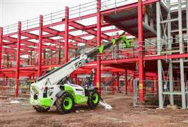 The JCB hydrogen Loadall on test in Digbeth,Birmingham