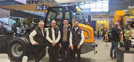 Pictured at Bauma, from left: Frans van Asseldonk (sales), Toine Brock (CEO), Fabio Adinolfi (attorney) and Pim de Boer (marketing). (Photo: Tobroco-Giant)