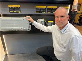 Photo of Paul Bramhall on the Briggs & Stratton stand at Bauma. (Photo: IRN)