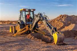 Ein John Deere 320 P-Tier-Baggerlader. (Bild: John Deere)