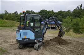 Photo showing Hyundai's new HX19e battery powered mini excavator. (Photo: Hyundai)
