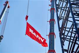 A Sany flag flies at Bauma 2025 in Munich, Germany (Image: Messe Muenchen)