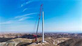 A Sany telescopic boom crane