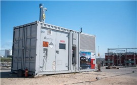 A hydrogen fuel cell generator produced by Hitechi Energy on site in Rotterdam. (Image: Hitachi Energy)