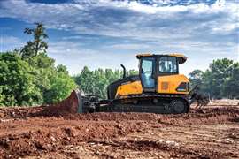 Un dozer Hyundai Construction Equipment HD130A Trimble Ready. Immagine per gentile concessione di Trimble