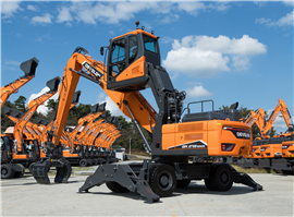 Novo manipulador de materiais sobre rodas DX270WMH-7 da Develon (Imagem cortesia da Develon)