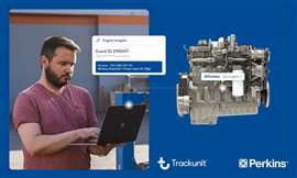 Uma representação da plataforma Trackunit Marketplace, agora com dados e insights da Perkins. Imagem: Trackunit