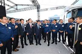 在韩国现代汽车氢燃料电池生产工厂举行的奠基仪式（图片由现代汽车提供）