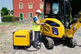 Komatsu has expanded its electric mini excavator range in Europe with the PC26E-6 (Image: Komatsu)