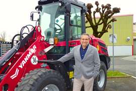 Photo of Jon Lopez, president of Yanmar Compact Equipment EMEA, in front of a Yanmar wheeled loader..(Image: Yanmar CE)