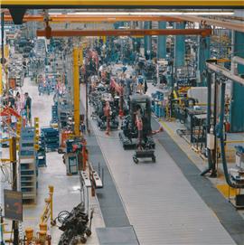 Photo showing excavator production line at Yanmar CE's Saint-Dizier facility in France. (Image: Yanmar CE)