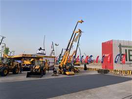 As máquinas da JCB tiveram destaque na Heavy Equipment Connect 2026 em Dammam, Arábia Saudita (Imagem: KHL Group)