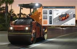A nova opção Smart Compact Pro para rolos Hamm permite a medição da densidade em tempo real (Imagem: Wirtgen Group)