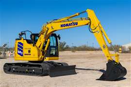 The Komatsu PC158USLCi-12 will be Komatsu’s first tight-tail excavator with the latest factory-integrated machine control, IMC3.0 (Image: Komatsu)