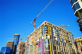 Skyscrapers construction of complex of office and residential in Europe