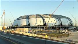 Construction work continues at Aramco Stadium, one of the main stadiums set to host the 2027 AFC Asian Cup, in Khobar, Saudi Arabia (Image: Reuters/Hamad I Mohammed)