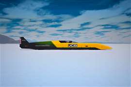 Der wasserstoffbetriebene Hydromax-Stromlinienlader von JCB auf den Bonneville Salt Flats (Bild: JCB)