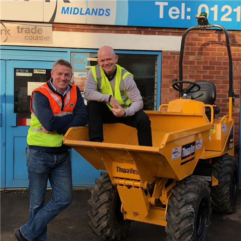 Left to right: Tim Stimpson, former England Rugby International player and Trade Plant Hire director, and Dr. Ivan Yardley, CEO of Trade Plant Hire.
