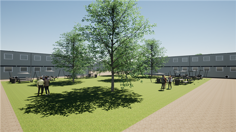 Adapteo's housing design image for the FLC Village in Denmark