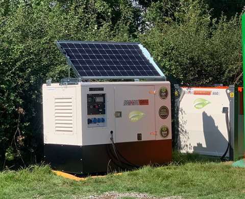 MHM solar generator with HVO tank