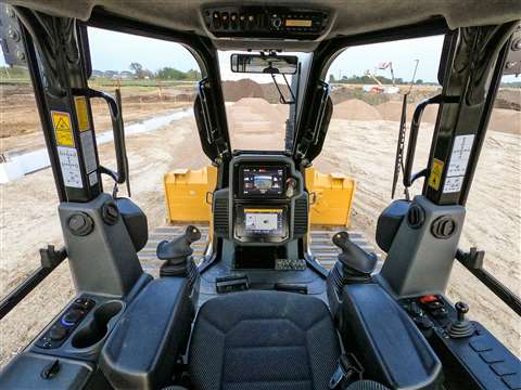 Cat D4 dozer cab interior