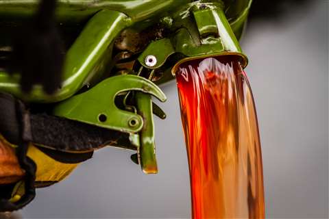 Red diesel being poured from a jerry can. 