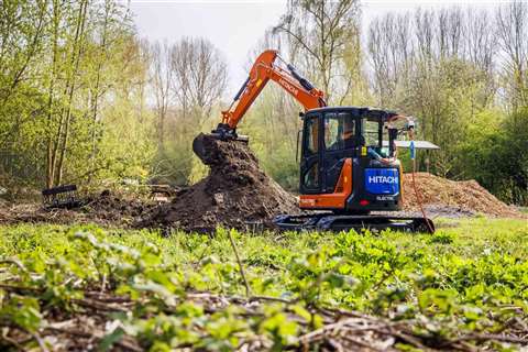 The ZX55U-6EB zero-emission excavator