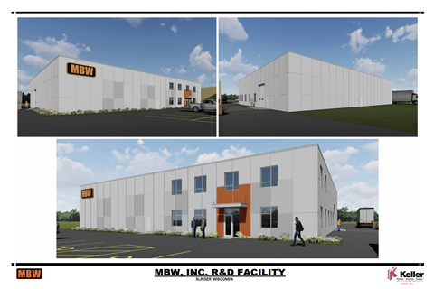 A design image of what MBW's new office and testing facility will look like