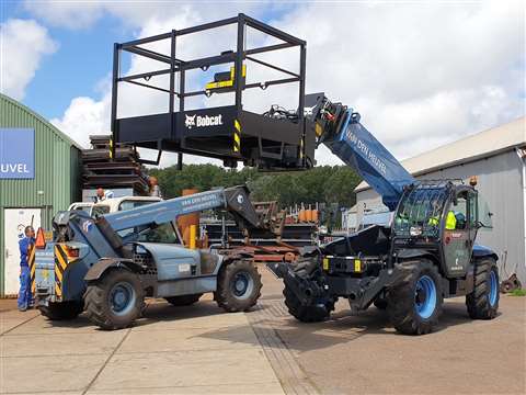 Van den Heuvel's Bobcat T40.180SLP telehandler next to its 21-year-old machine