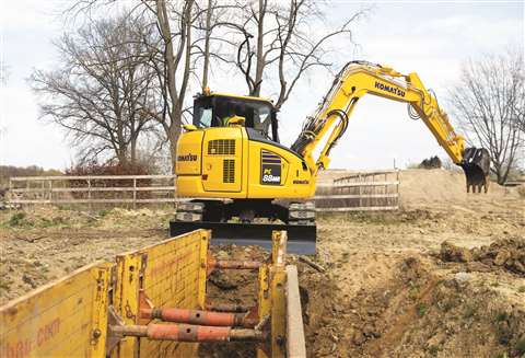 Komatsu’s PC88MR-11 midi-excavator