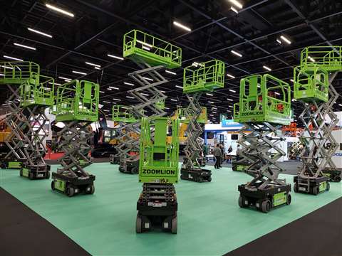 Zoomlion's equipment stand at Empezando por el Concrete Show in São Paulo