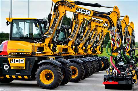 The first of Dawsongroup's JCB Pothole Pros  ready to leave JCB's factory.